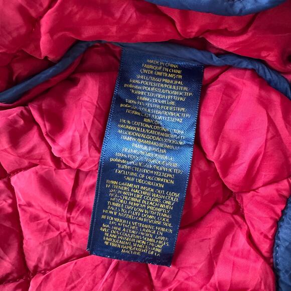 Polo Ralph Lauren Toddler 2T Navy Blue Quilted Bomber Barn Zipper Jacket Coat - Picture 6 of 6